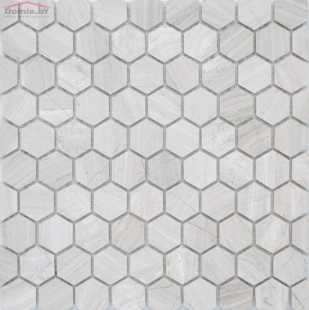 Мозаика Leedo Ceramica Pietrine Hexagonal Travertino silver матовый К-0086 (18х30) 6 мм